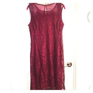 AB Studio Maroon Lace Dress